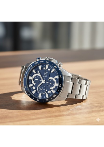 Erkek Kol Saati Gümüş ve Mavi Renk, Gümüş Kadran - Şık Metal Kordon, 2 Yıl Garantili fiyatları