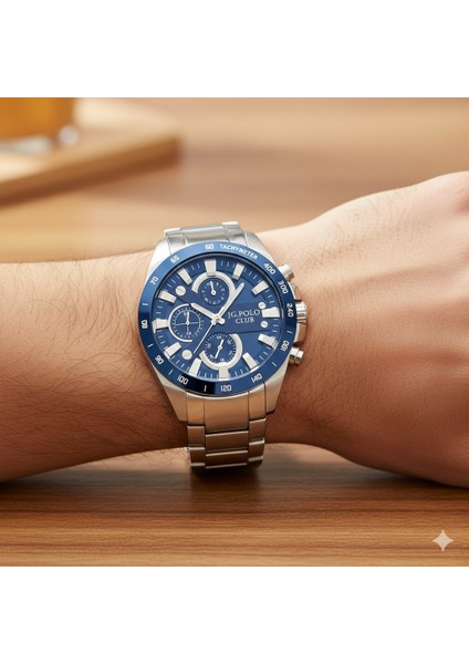 Erkek Kol Saati Gümüş ve Mavi Renk, Gümüş Kadran - Şık Metal Kordon, 2 Yıl Garantili modelleri