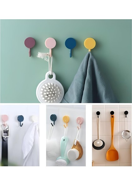 Kendinden Yapışkanlı Renkli Duvar Askısı(4 Adet) modelleri