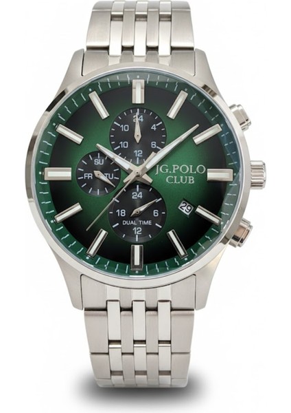 Erkek Kol Saati Gümüş Renk, Yeşil Kadran - Şık Metal Kordon, 2 Yıl Garantili