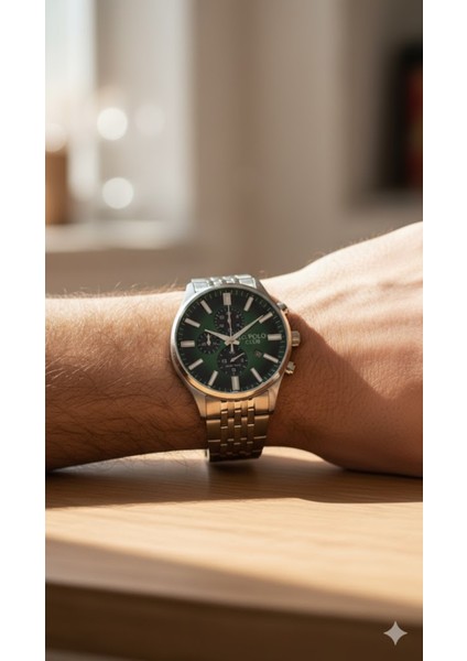 Erkek Kol Saati Gümüş Renk, Yeşil Kadran - Şık Metal Kordon, 2 Yıl Garantili modelleri