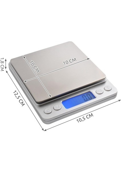 Dijital Hassas Paslanmaz Yüzeyli Mutfak Terazisi 3000GR/0.1 Hassasiyet indirimleri