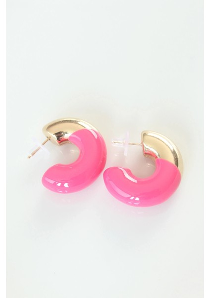 Ccb Pembe Gold Çift Renk Küpe