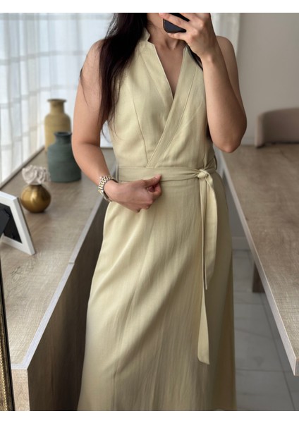 Sarı Keten Elbise fiyatları