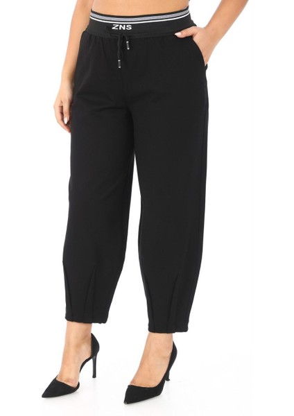 Büyük Beden Lastikli Yüksek Bel Örme Likralı Geniş Kalıp Mom Kadın Pantolon indirimleri