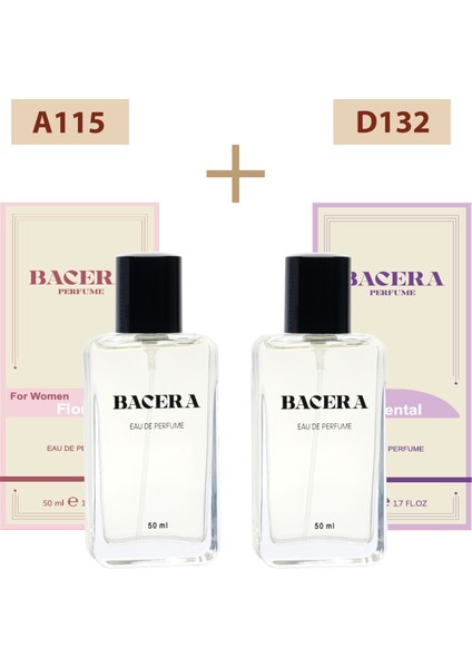 Bacera A115 Floral Kadın Parfüm 50ML Edp D132 Oriental Kadın Parfüm 50ML Edp