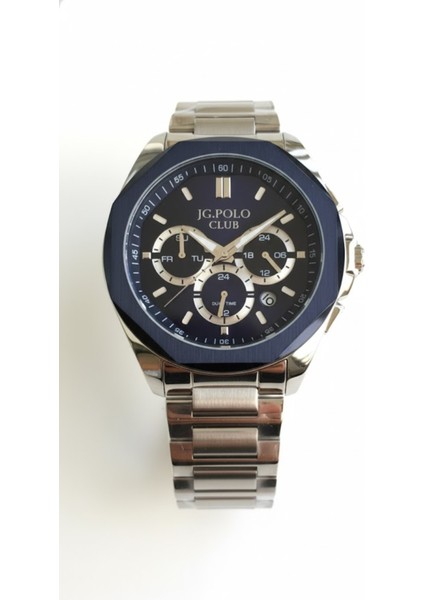 Erkek Kol Saati Gümüş ve Mavi Renk, Mavi Kadran - Şık Metal Kordon, 2 Yıl Garantili