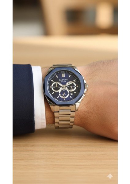 Erkek Kol Saati Gümüş ve Mavi Renk, Mavi Kadran - Şık Metal Kordon, 2 Yıl Garantili modelleri