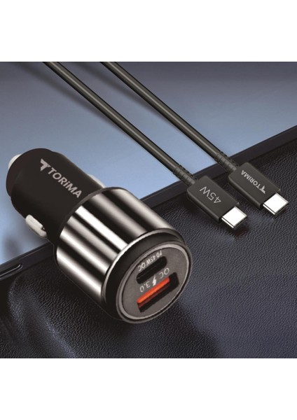 C16 45W Silver Araç Şarj Cihazı Type-C Kablolu Hızlı Şarj Adaptörü modelleri