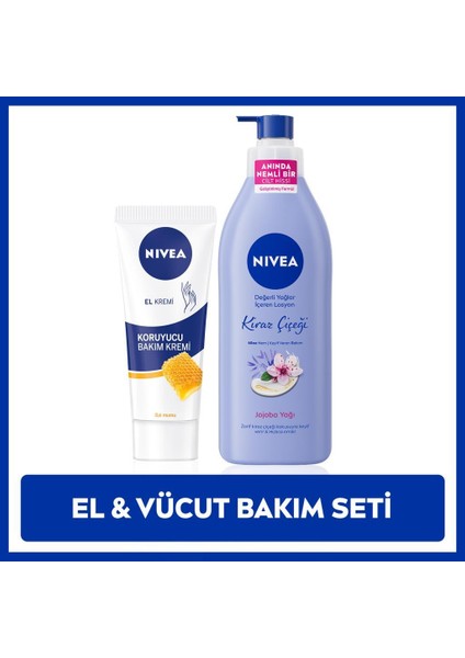Nemlendirici Kiraz Çiçeği Vücut Losyonu 400ML ve Koruyucu Balmumu El Bakım Kremi 75ML