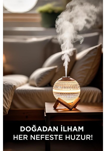 H10 Beyaz Kristal Top Rgb Işıklı, Ahşap Standlı, Hava Nemlendirici Dekoratif Nemlendirici fiyatları