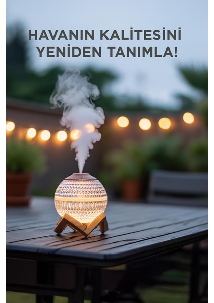 H10 Beyaz Kristal Top Rgb Işıklı, Ahşap Standlı, Hava Nemlendirici Dekoratif Nemlendirici modelleri