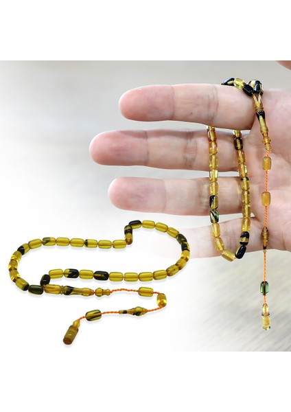 Sistemli Kapsül Kesim Mini Boy Bala Siyah Renk Ateş Kehribar Tesbih fiyatları