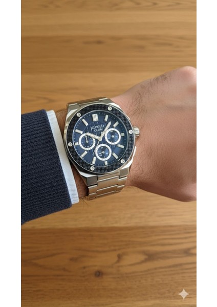 Erkek Kol Saati Gümüş ve Siyah Renk, Mavi Kadran - Şık Metal Kordon, 2 Yıl Garantili modelleri