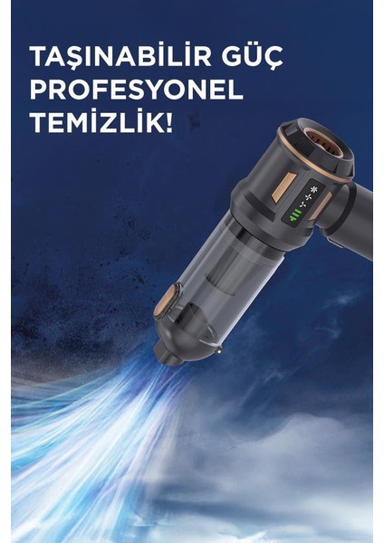 LT-100 Siyah 4in1 Mini Çok Fonksiyonlu Şarjlı Araç ve Ev Kullanımı Için El Süpürgesi fiyatları