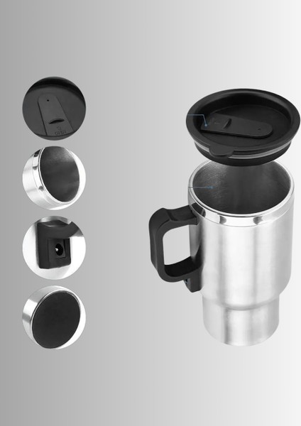 Çelik Gövdeli Araç Içi Isıtıcı Termos Bardak 450 ml Kapasiteli - ?30?00E9-4G6730 indirimleri
