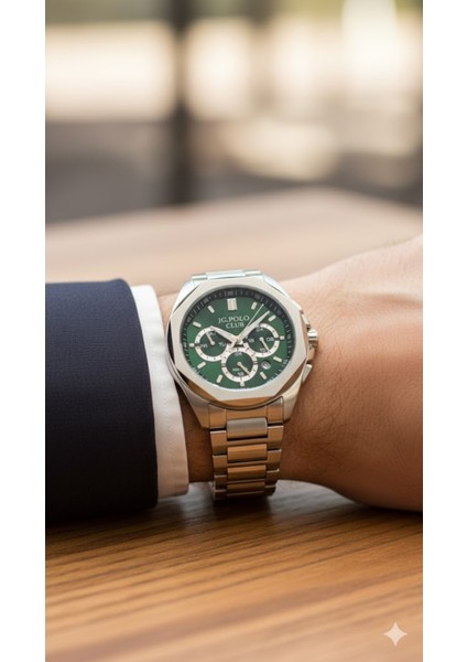 Erkek Kol Saati Gümüş Renk, Yeşil Kadran - Şık Metal Kordon, 2 Yıl Garantili modelleri