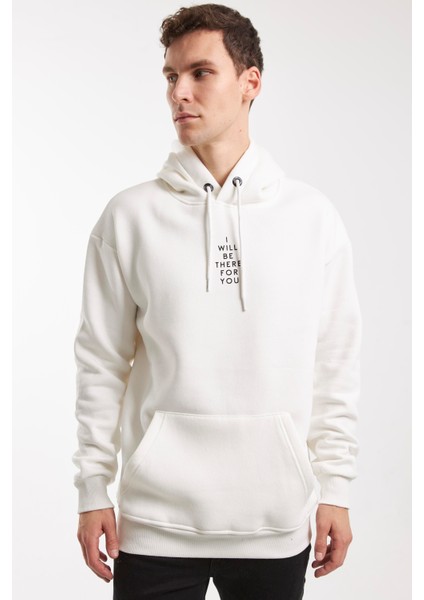 I Wıll You Bee There For You Kırık Beyaz Kapüşonlu Fermuarsız Sweatshırt fırsatları