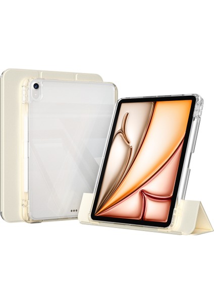 iPad Air 11 2025 M3 Kılıf Magnetik Ayrılabilen Airbagli Hgea Sliding Tablet Kılıfı - Gold