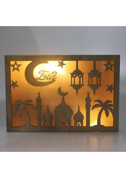 Eid Mubarak Işık Ahşap Eid LED Ev Dekoru El Sanatları (Yurt Dışından) modelleri