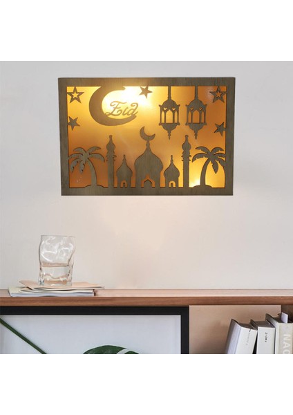 Eid Mubarak Işık Ahşap Eid LED Ev Dekoru El Sanatları (Yurt Dışından) indirimleri