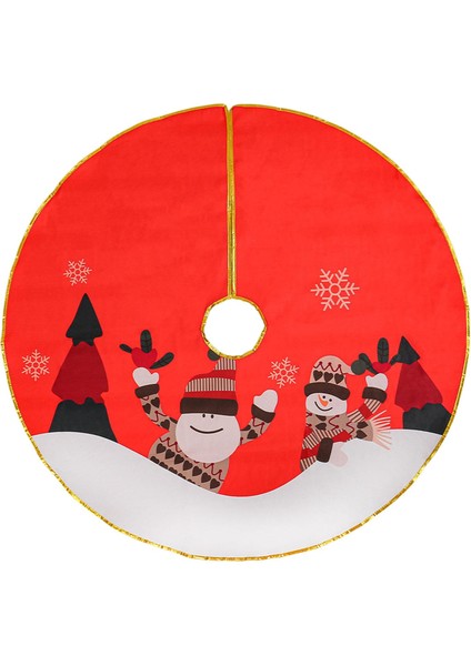 Noel Ağacı Etek Festivali Hediyesi Ev Yatak Odası Açık Hava Noel Ağacı Taban Örtüsü Kırmızı (Yurt Dışından)