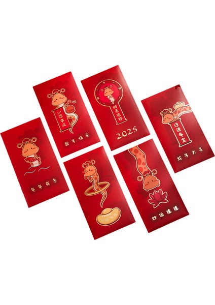 6 2025 Çin Ay Yılanı Yı Bao 9X17 cm Kırmızı Paket Karikatür Yılan Festivali Aksesuarı (Yurt Dışından) fırsatları