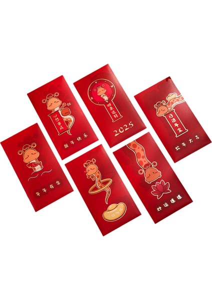 6 2025 Çin Ay Yılanı Yı Bao 9X17 cm Kırmızı Paket Karikatür Yılan Festivali Aksesuarı (Yurt Dışından) indirimleri