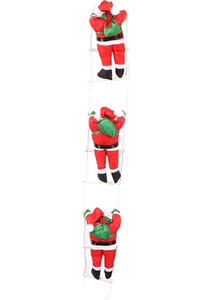Noel Baba Merdivene Tııyor Asılı Dekorasyon Dekoratif Noel Dekoru 25CM Üç Noel Baba (Yurt Dışından)