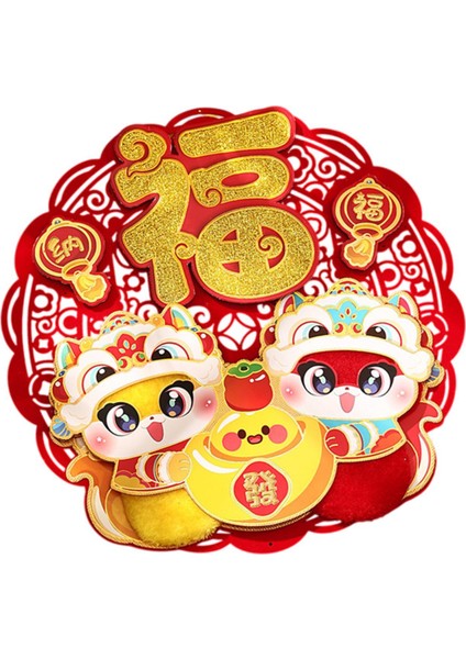 Kapı Çıkartmaları Şanslı Çiftlik Evleri Yılan Yılı Çin Yılı Süslemeleri 2025 C (Yurt Dışından) fırsatları