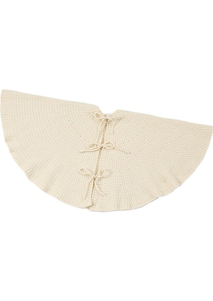 Örgü Noel Taban Örtüsü 92CM Yuvarlak Halı Noel Süsü (Yurt Dışından)