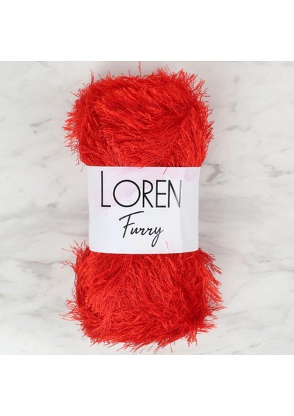 Loren Furry Kırmızı El Örgü Ipi - RF025 - 34053