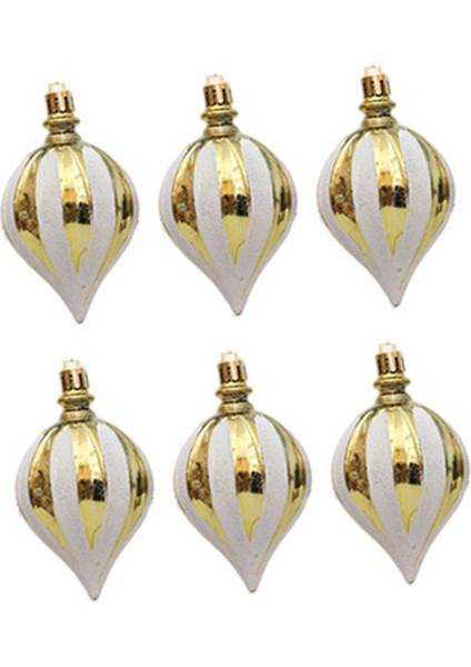 6x Noel Topları Süslemeleri Nişan Için Ğı Süslemeleri Iç Altın (Yurt Dışından)