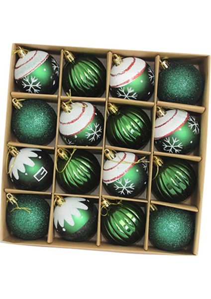 16 Noel Topları Süslemeleri Ğı Dekorasyon Kolye Hediye Kutusu Yeşil (Yurt Dışından) modelleri