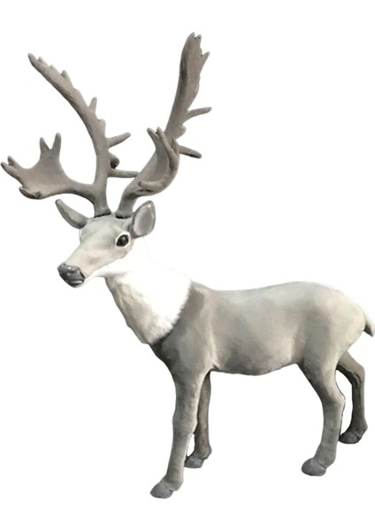 Gerçekçi Noel Ren Ği Figürleri Ev Raf Dekorasyonu Için Süsleme Büyük Gri (Yurt Dışından)
