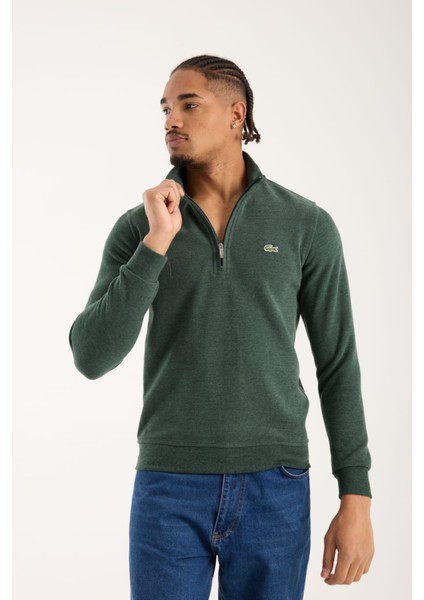 Fermuar Yaka Regular Fit Yeşil