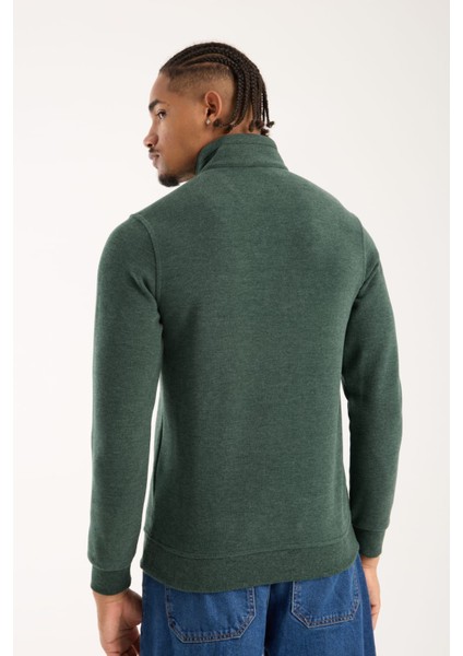 Fermuar Yaka Regular Fit Yeşil fiyatları