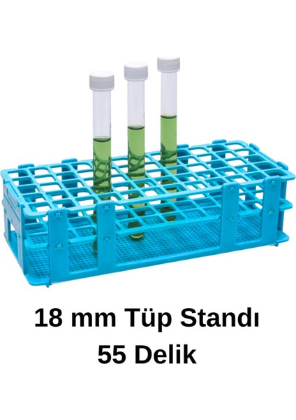 Tüp Standı 18MM 55 Delikli + Cam Deney Tüpü 1.6 x 16 cm 20 Adet + Cam Test Tüpü 1.6 x 10 cm 35 Adet fiyatları