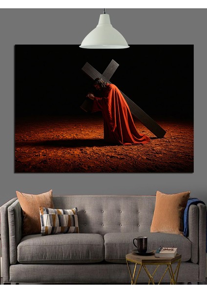 Kırmızı Pelerinli Isa Dekoratif Kanvas - Mdf Ahşap Tablo