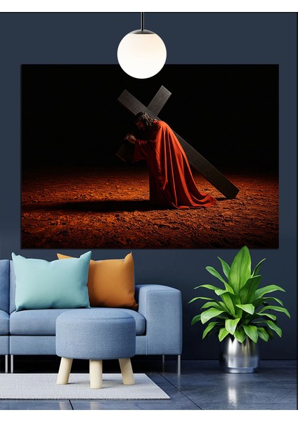 Kırmızı Pelerinli Isa Dekoratif Kanvas - Mdf Ahşap Tablo modelleri