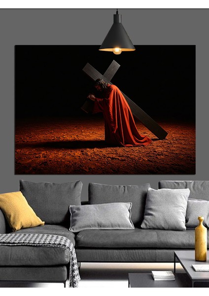 Kırmızı Pelerinli Isa Dekoratif Kanvas - Mdf Ahşap Tablo indirimleri