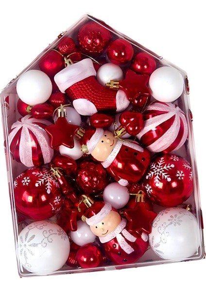 72X Noel Ağacı Asılı Süsler Dekoratif Noel Topları Süsler Dekoratif Kırmızı Beyaz (Yurt Dışından) indirimleri