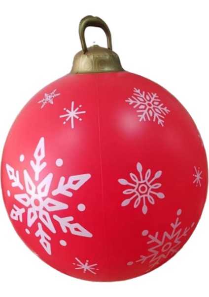 Noel Pvc Şişme Dekore Edilmiş Top Süsleri Kar Taneleri (Yurt Dışından)