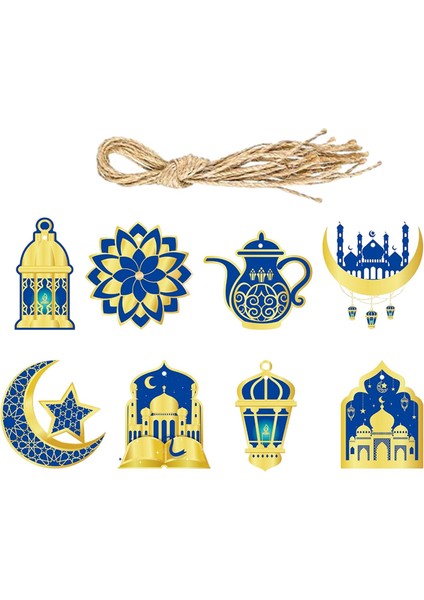 8 Eid Al Eid Mubarak Işaretler Dekor Sahne Etiketleri Asılı Mavi (Yurt Dışından) fiyatları