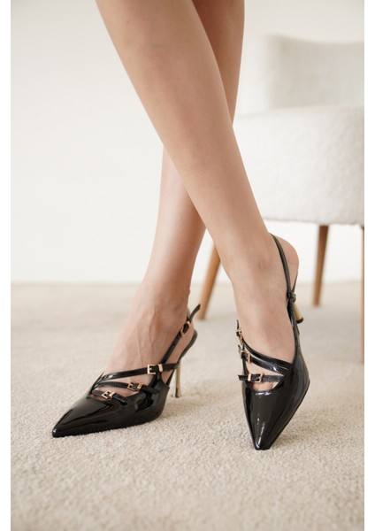 Tenerife Rugan Tokalı Topuklu Ayakkabı