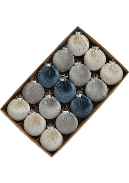 15 Noel Süsleri, Ğı Süsleri, 8 cm Dekoratif Noel Mavisi Set (Yurt Dışından)