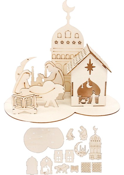 Eid Şap Süs 3D Kale Çocuk Oyuncakları Ramazan Dekorasyonu B (Yurt Dışından) fiyatları