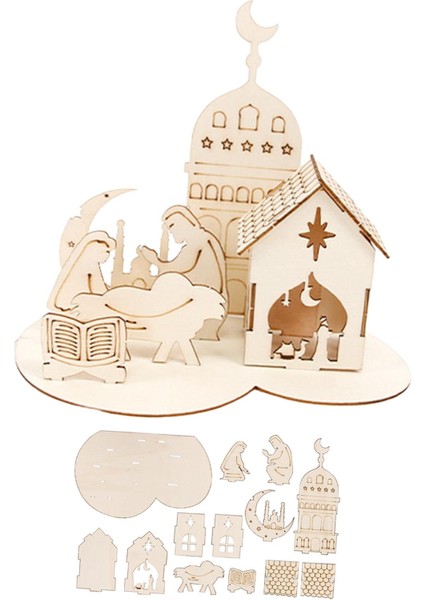 Eid Şap Süs 3D Kale Çocuk Oyuncakları Ramazan Dekorasyonu B (Yurt Dışından) fırsatları