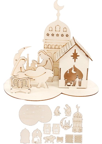 Eid Şap Süs 3D Kale Çocuk Oyuncakları Ramazan Dekorasyonu B (Yurt Dışından) indirimleri