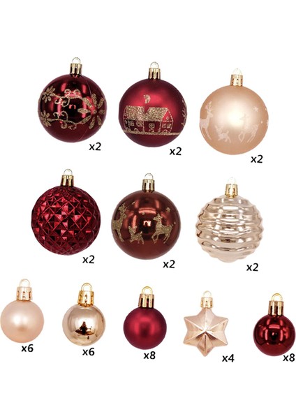 44 Adet Noel Topları Süsler Noel Süsleri 6cm 3cm Kırılmaz Dıy (Yurt Dışından) indirimleri